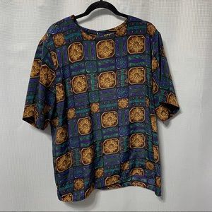 Vintage Cayiar Graphic Short Sleeve Top Size 2X
